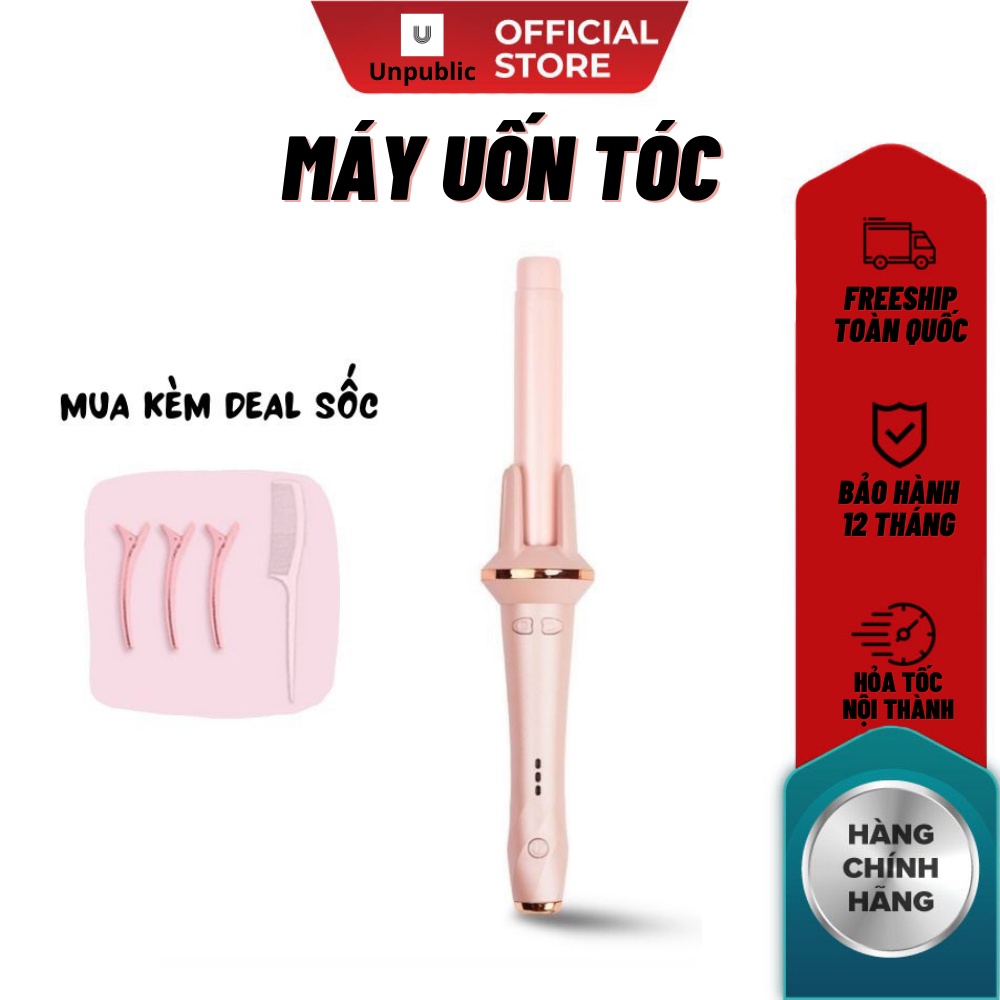 Máy uốn tóc xoăn tự động UNPUBLIC chất liệu gốm sứ đường kính uốn 28mm HF-01