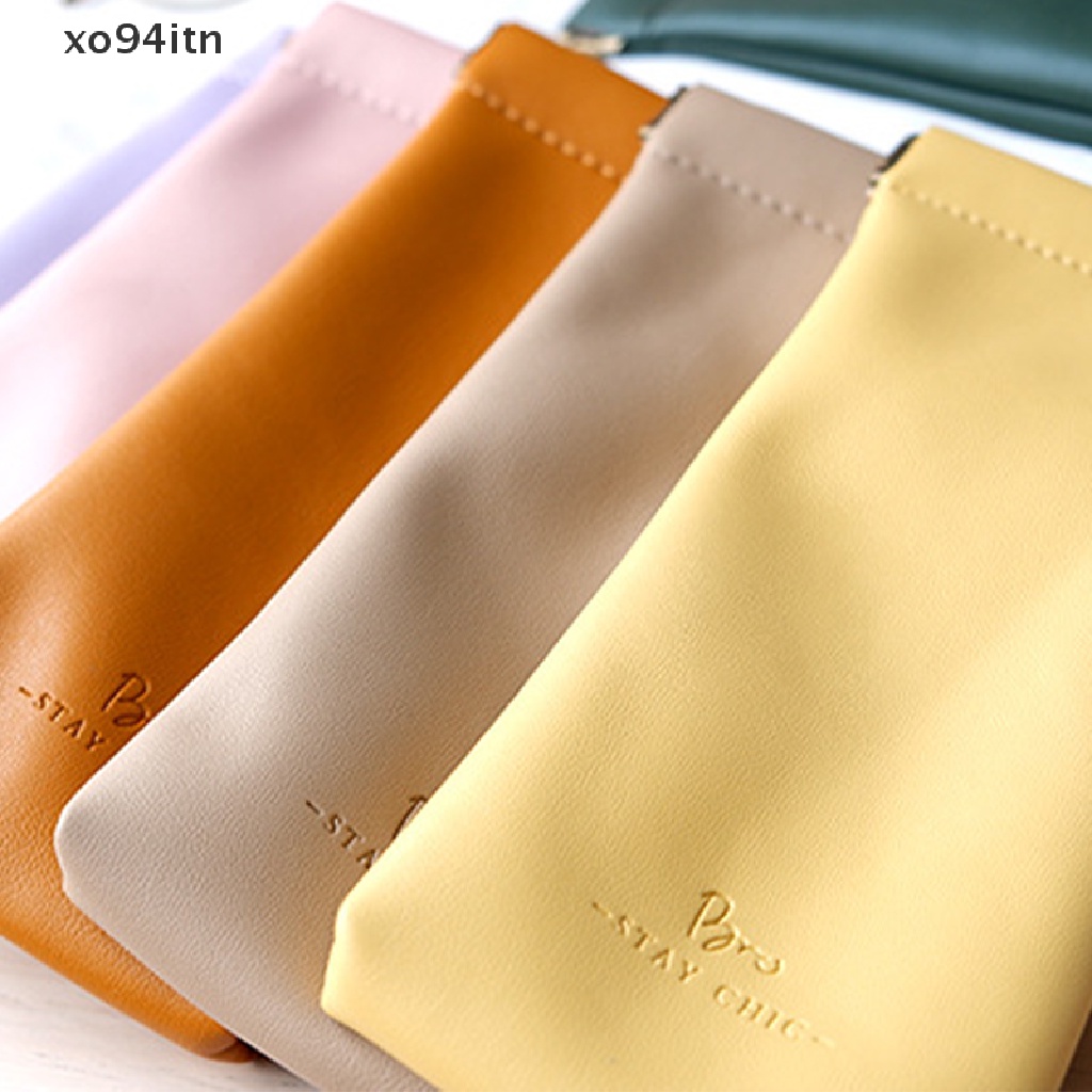 Túi Đựng Mắt Kính / Tiền Xu / Mắt Kính Cầm Tay Bằng Da PU Mềm Mini Chống Nước