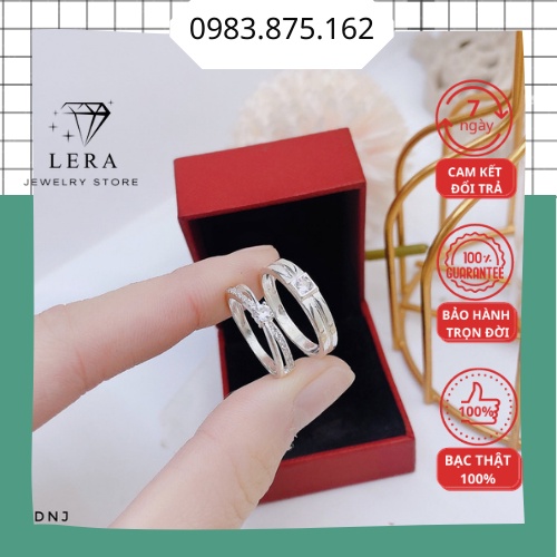 Nhẫn cặp đôi bạc ta nam nữ nguyên chất thiết kế LERA nhẫn cầu hôn bạc ta cao cấp, bạc nguyên chất