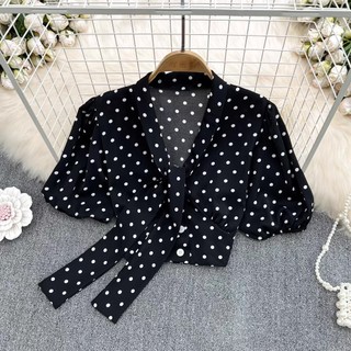 (Order) Áo croptop chấm bi nhiều màu