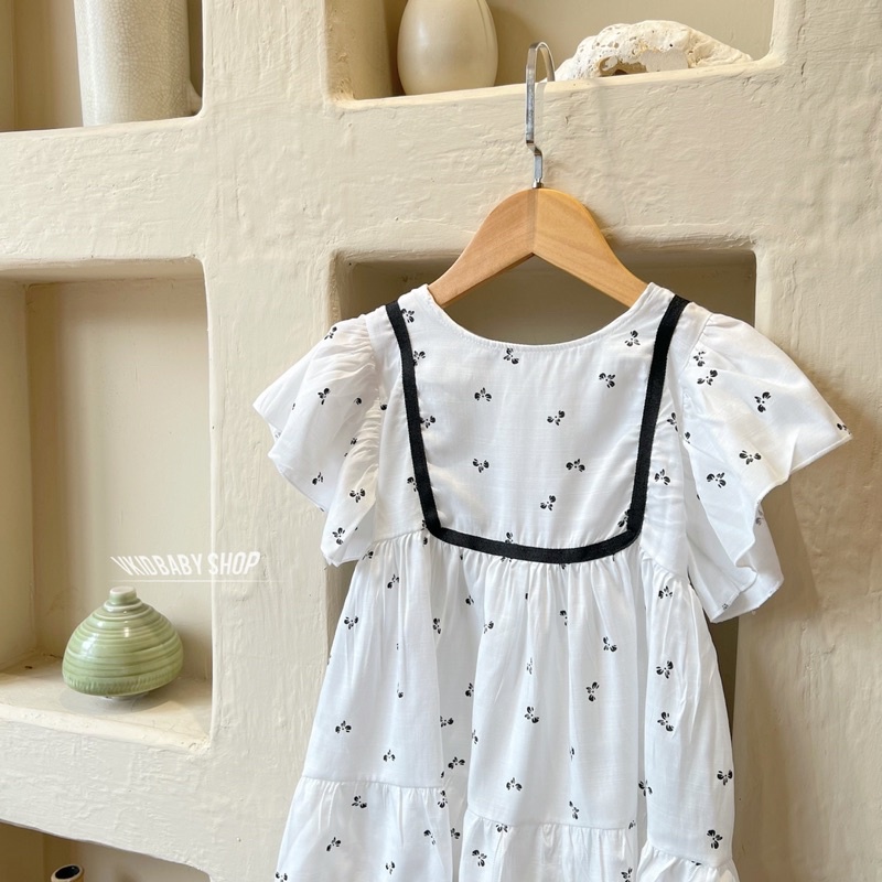 Váy chấm bi cánh tiên dễ thương cho bé gái size 9-20kg chất thô đũi mềm mát