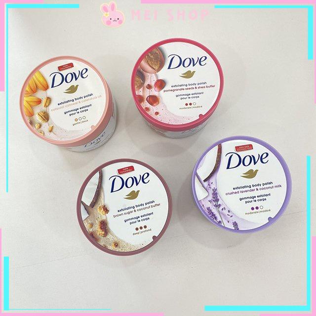 (chính hãng) Mỹ Tẩy Tế Bào Chết Body Dove Chăm Sóc Da Dưỡng Trắng Cấp Ẩm - Hủ 298g
