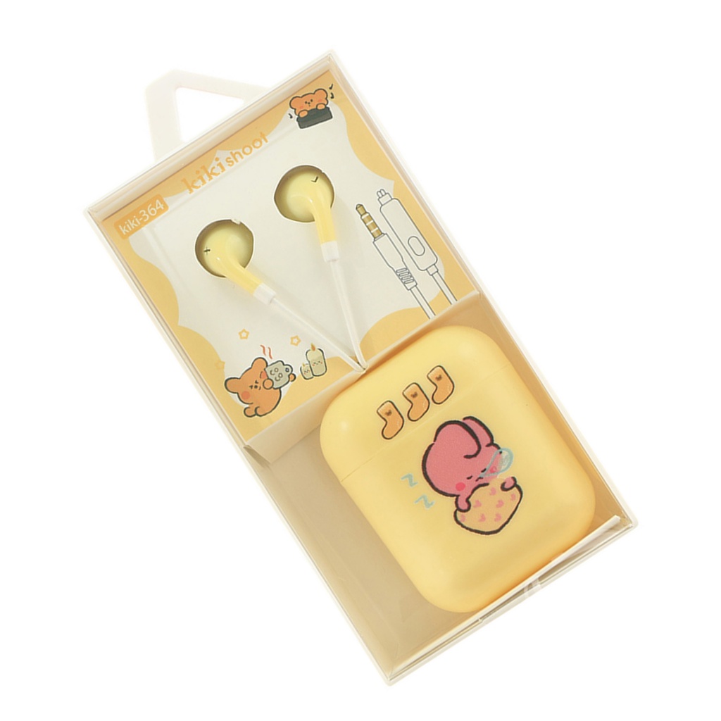 Tai nghe nhét tai có dây LENOVO 3.5mm HD in họa tiết hoa hướng dương hoạt hình xinh xắn cho trẻ