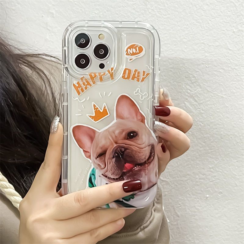 Ốp Điện Thoại Silicon TPU Mềm Trong Suốt Chống Sốc In Hình Cún Cho IPhone 14 13 11 12 Pro XS Max XR 7 8 Plus