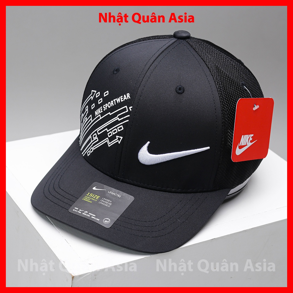 Nón lưỡi trai Nike dù phối lưới bít đuôi logo in và thêu - Nhật Quân Asia nhatquanasia