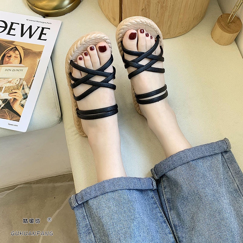 Giày Sandal Đế Bệt Dày Thời Trang Mùa Hè Dành Cho Nữ Hq046