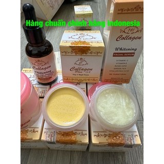 bộ kem colagen nám tàn nhang + Serum plus vit E CHÍNH HÃNG CỦA MALAYSIA CHẤT kem đêm màu ngà ngà vàng