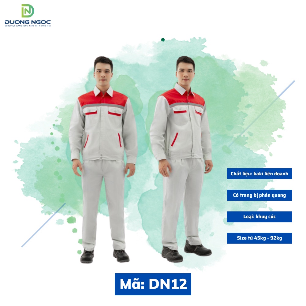 BỘ ĐỒ BẢO HỘ LAO ĐỘNG MÀU GHI ÁNH XANH PHỐI ĐỎ BỀN ĐẸP GIÁ RẺ AN TOÀN CHO NGƯỜI LAO ĐỘNG MÃ DN12