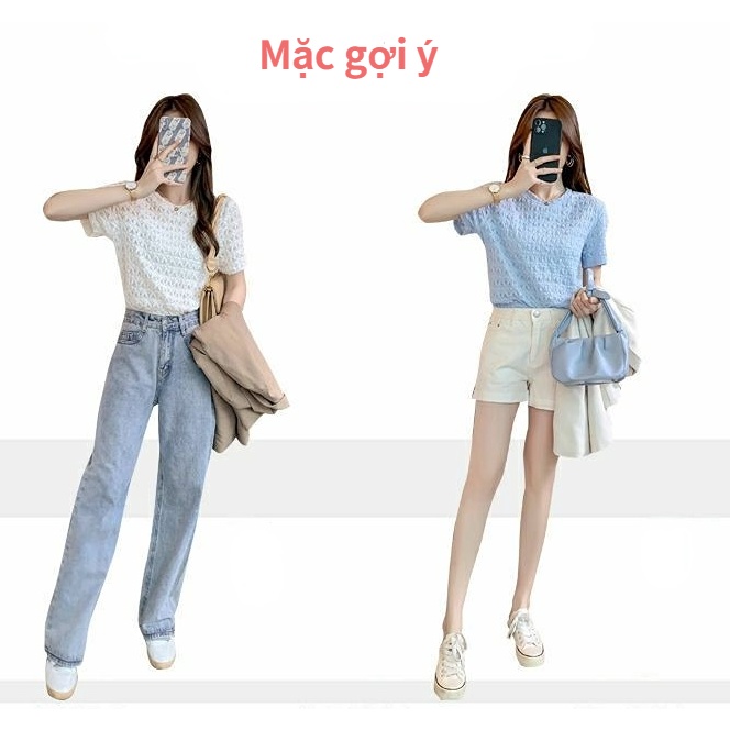 Áo Thun Mùa Hè 2023 Tay Cộc Dáng Rộng Phong Cách Hàn Quốc Hợp Thời Trang Cho Nữ