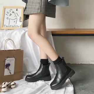 [ ORDER ] Giày bốt cao cổ đế bằng chất da