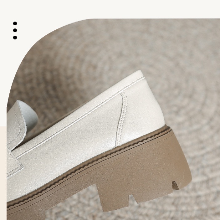 Giày Lười Da Đế Dày 5cm Phong Cách Anh Quốc Thời Trang Cho Nữ