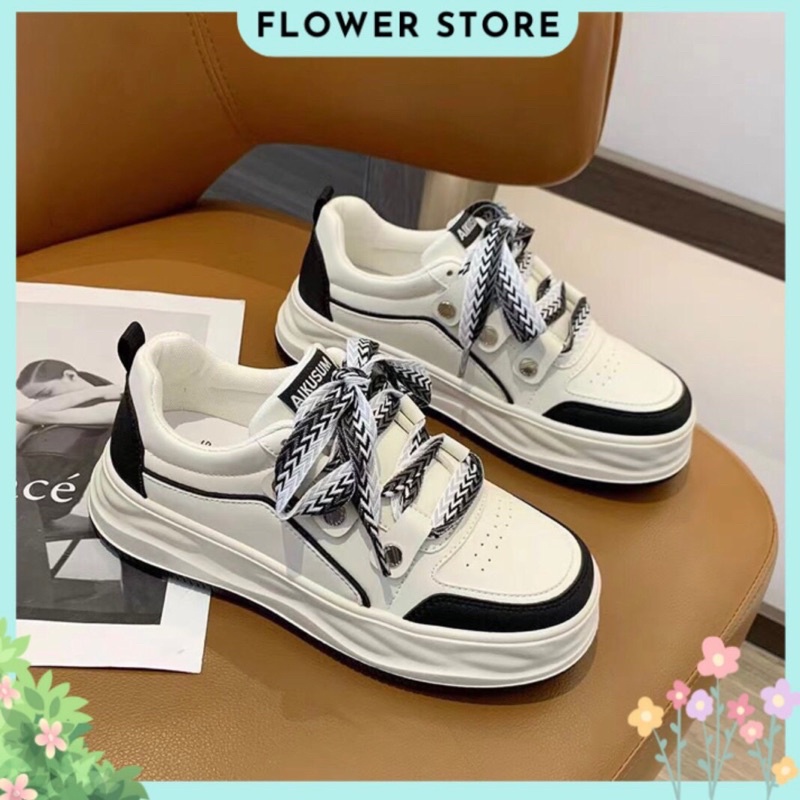Giày thể thao nam nữ đế độn 2 màu nâu, đen phong cách Hàn Quốc năng động, hiện đại FLOWER G60 - nguyentrang239