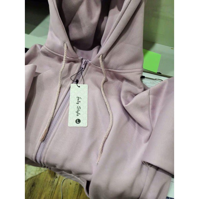 Áo Khoác nỉ Hàn Quốc Tím Pastel