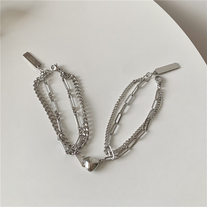 Set 2 Vòng Tay Tình Bạn Mặt Hình Trái Tim Cho Cặp Đôi