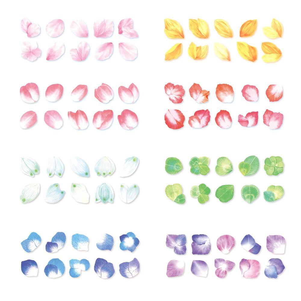 Set 200 Băng Dính Washi Hình Cánh Hoa Tulip Trang Trí Đa Ứng Dụng