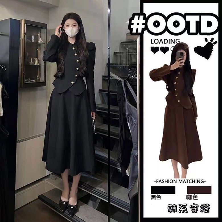 Set Áo Và Chân Váy Thời Trang Xuân Thu Cao Cấp Size Lớn Cho Nữ 2.3