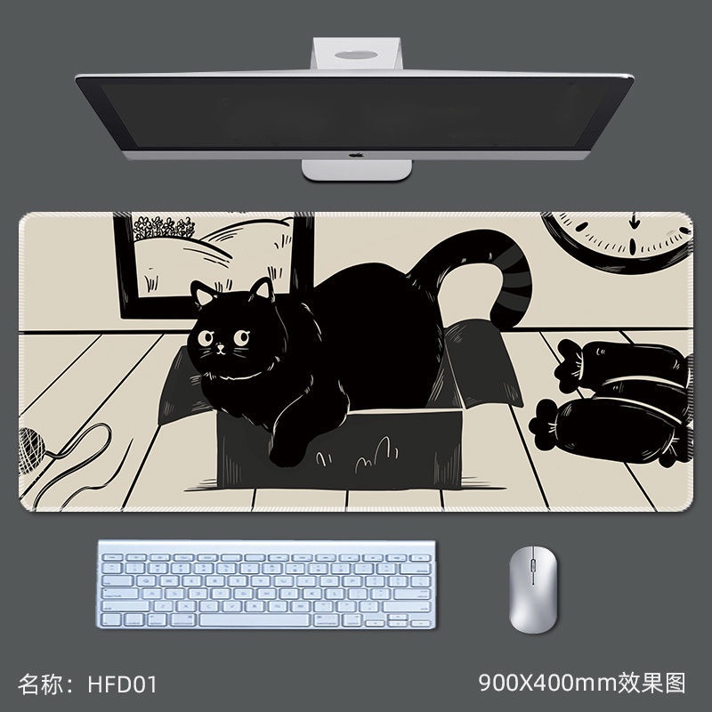Tấm Lót Chuột Bàn Phím Máy Tính Chống Trượt In Hình Mèo Hoạt Hình Dễ Thương