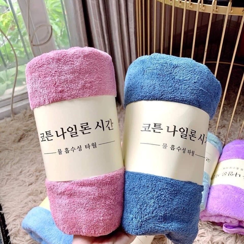 Khăn tắm Hàn Quốc trơn 1 màu giao ngẫu nhiên