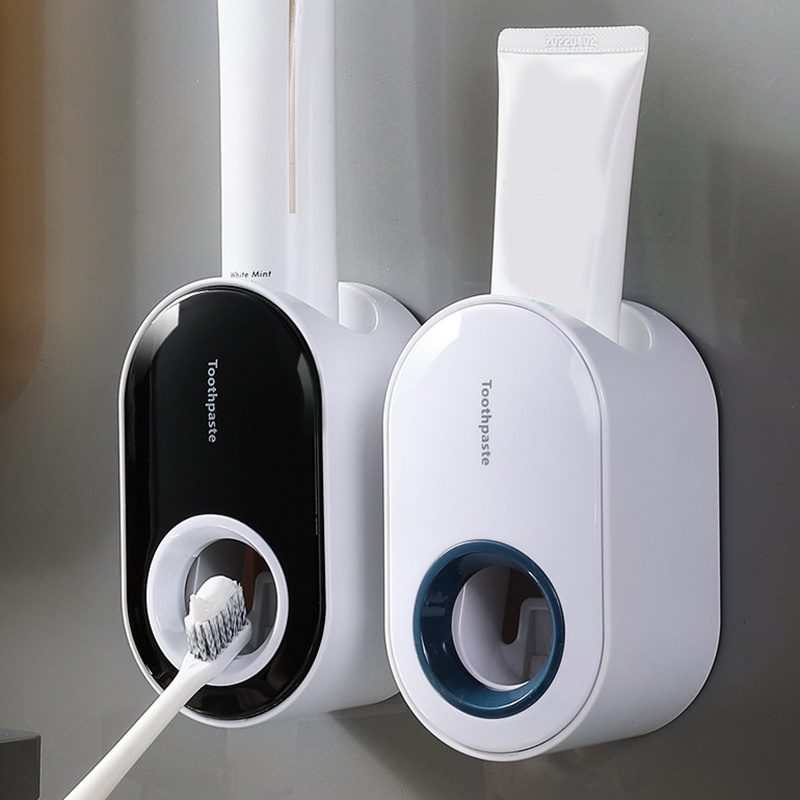 Household Toothpaste Dispenser Bathroom Accessory Set Toothbrush Holder Wall Mount Bracket Bathroom Accessories CRD