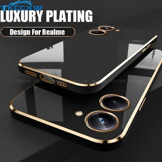 Ốp Điện Thoại Silicon Dẻo Tráng Gương Sang Trọng Siêu Mỏng Cho Realme C55 10 Pro + C33 9i 5G Narzo 50 5G
