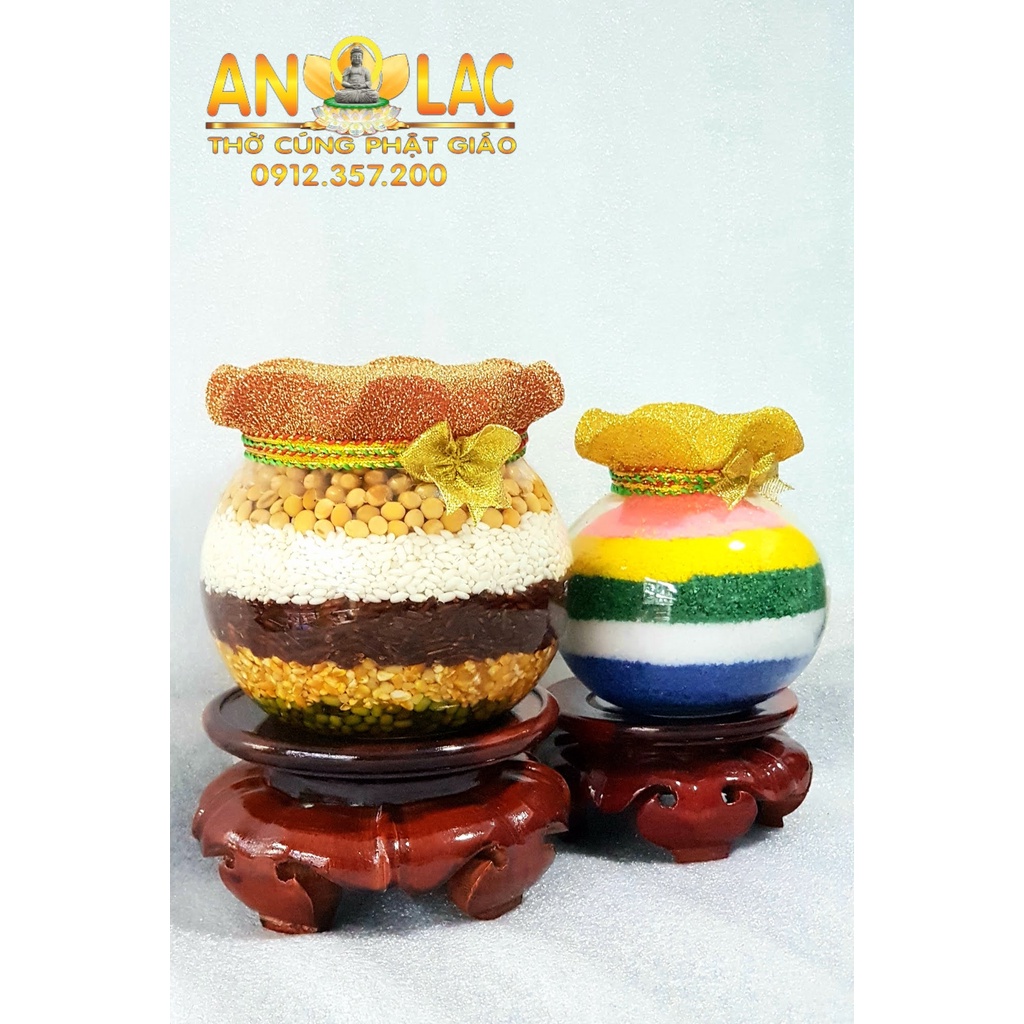 NGŨ CỐC - MUỐI NGŨ SẮC HỦ CẦU BÈO ĐỂ BÀN THỜ TÀI LỘC HNC