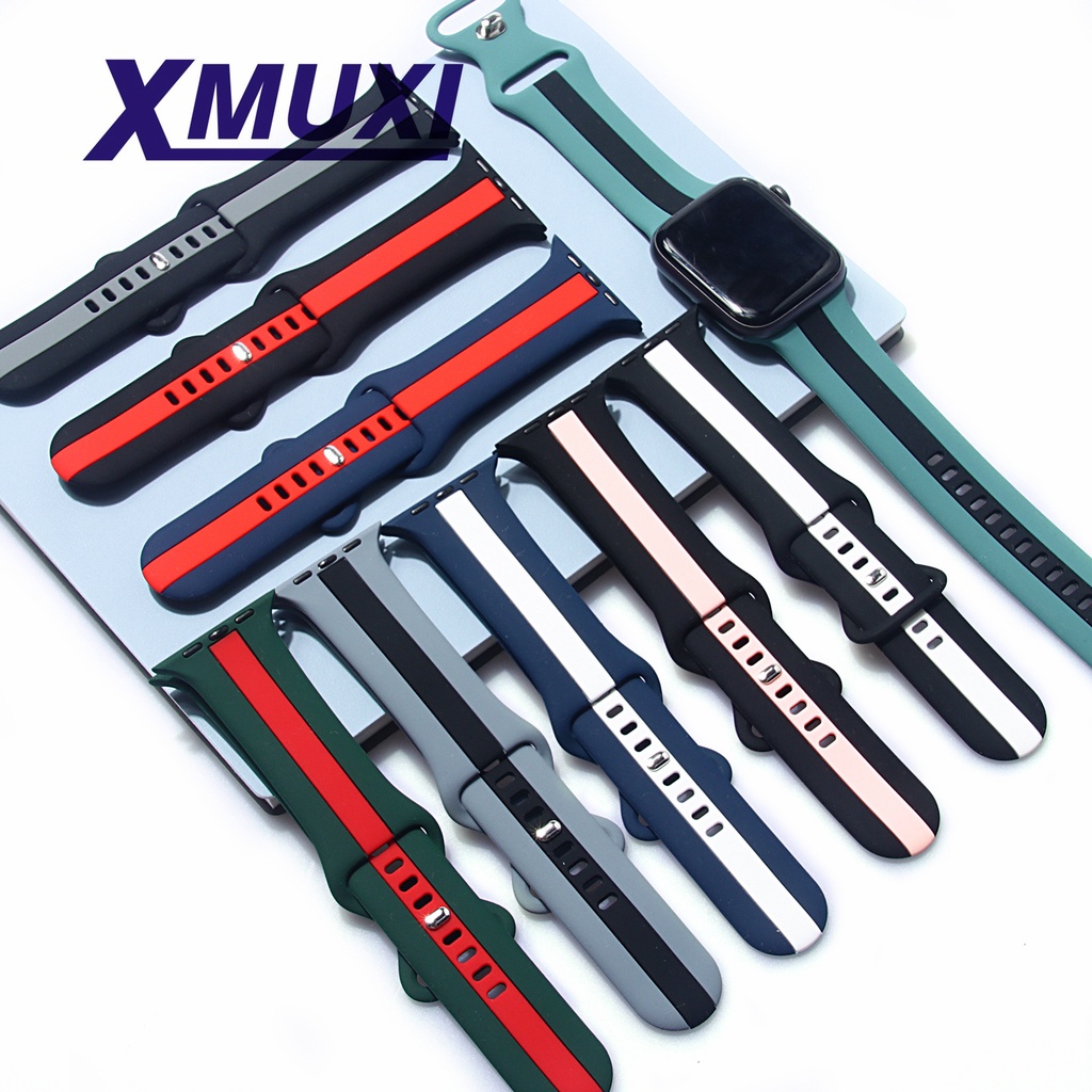 Dây Đeo Thay Thế Bằng Silicone Mềm 45mm 44mm 41mm 40mm 49mm Cho iwatch Series 8 / Ultra / 7 / 6 / SE / 5 / 4 / 3