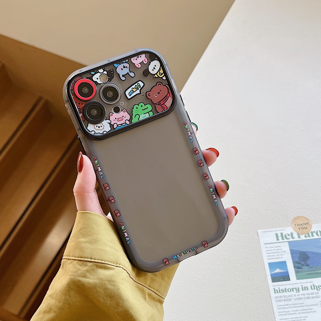 Ốp Điện Thoại TPU Dẻo Trong Suốt Họa Tiết Hoạt Hình Cô Gái &amp; Động Vật Cho iPhone 14 13 12 11Pro Max 14 Plus