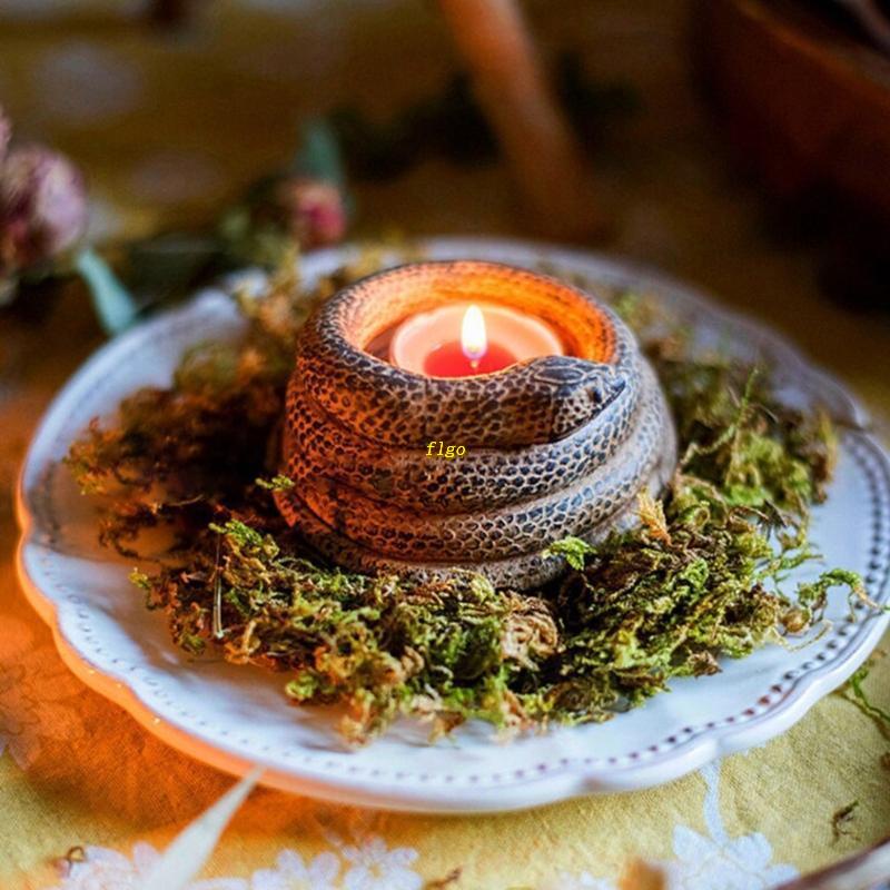 Khuôn Silicone Làm Giá Đỡ Nến Hình Rắn 3D Chống Dính Tiện Dụng