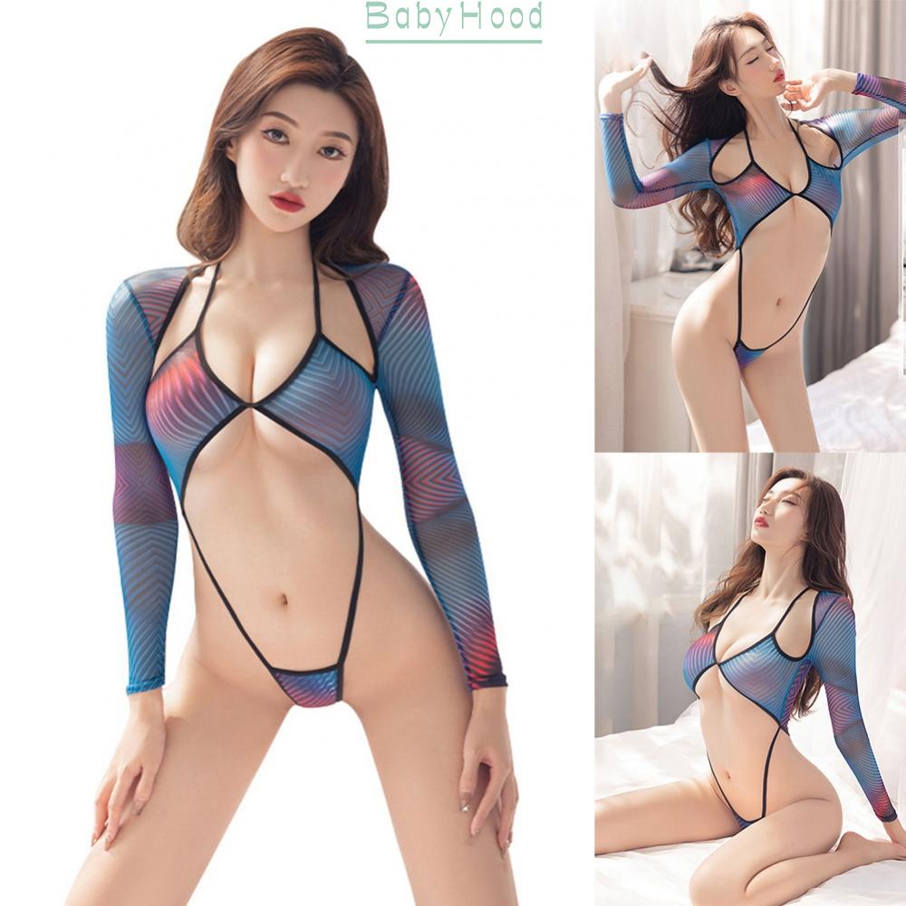 Bodysuits Nightwear Nylon Underwear Women 60-63cm Bodysuit Breathable Cut#BBHOOD