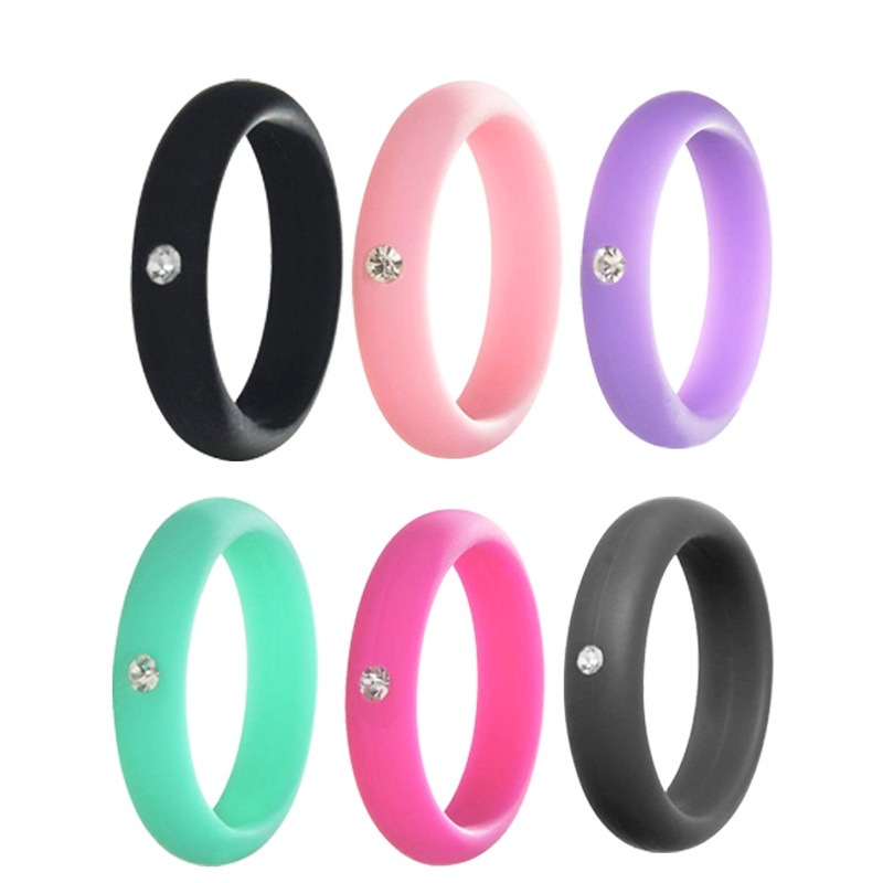 1 Nhẫn Cặp Silicone Đính Pha Lê Không Dị Ứng Độc Đáo Cho Cặp Đôi / Ngày Valentine / Ngày Lễ Tình Nhân Thời Trang 2022