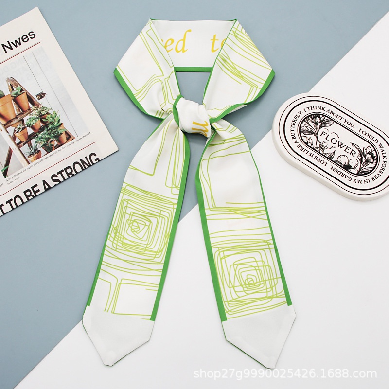 Khăn Choàng Lụa In Họa Tiết Trừu Tượng Đa Năng Dùng Trang Trí Túi Xách / Khăn Quàng Cổ / Băng Đô