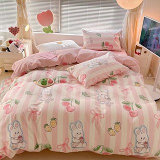 Chăn Ga Gối Cotton Living 💝 FREESHIP 💝 Bộ Chăn Ga Cotton 100% "Cheery Đỏ " nhập khẩu 4 món