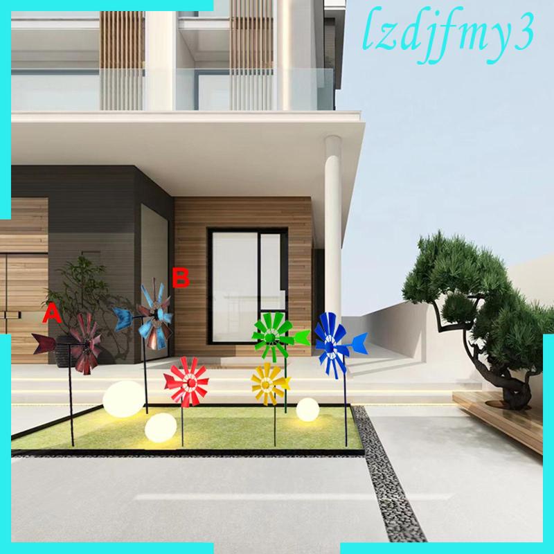 Cối Xay Gió Kim Loại Trang Trí Sân Vườn Ngoài Trời