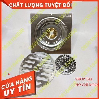 Phễu thoát sàn inox SUS 304 tự động chống trào ngược,chống hôi. Phễu Thoát sàn đáy thau chống hôi 15X15 inox 304