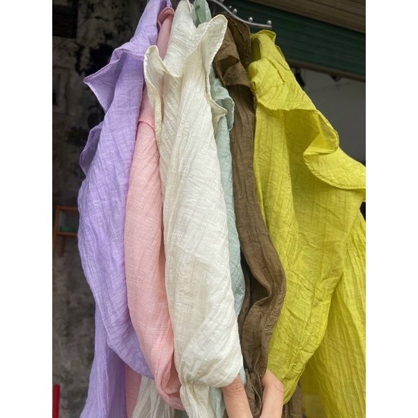 Áo Bèo Tơ Nhăn Phong Cách Hàn Quốc Tiểu Thư Xinh