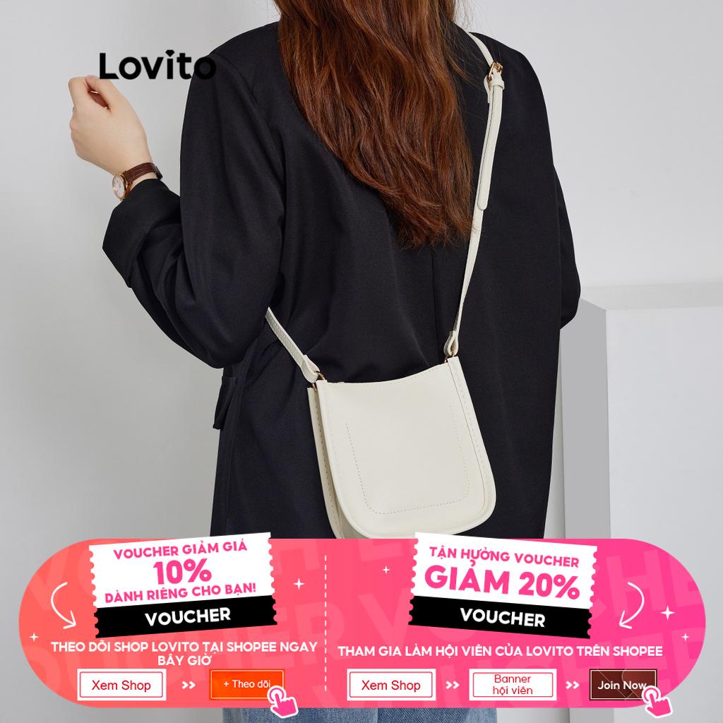 Lovito Túi Tote Hình Tròn Màu Trơn Nhẹ Nhàng L41BA15 (Màu Mơ / Nâu / Vàng / Đen)