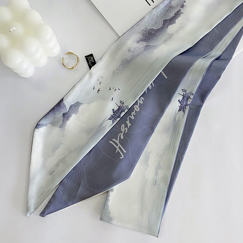 Khăn Quàng Cổ Lụa In Họa Tiết Nghệ Thuật 160cm