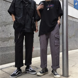[ ORDER] Quần kaki box pant quần tây túi unisex ulzzang oversize street style Hàn Quốc - KHÔNG KÈM DÂY CHAIN