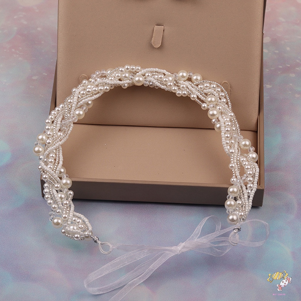 YADORNOS Băng Đô Cài Tóc Đính Ngọc Trai Dành Cho Cô Dâu