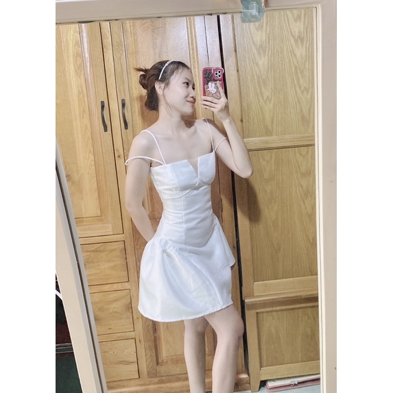 Đầm 2dây xoè dự tiệc đính đá siêu sang TK1187