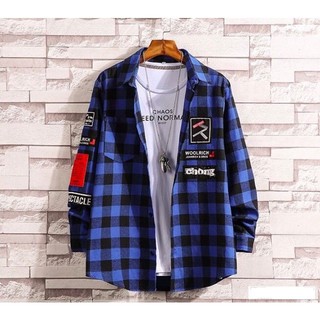 Áo sơ mi caro flannel form rộng