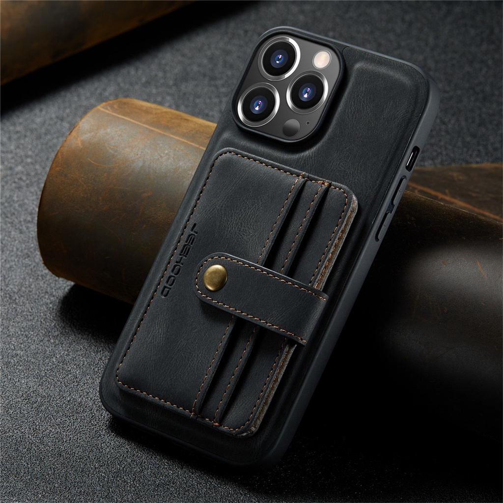 Ví Bao Da Điện Thoại Có Ngăn Đựng Thẻ Cho iphone 15 14plus 11 12 13 pro max mini x xs xr Giá Đỡ