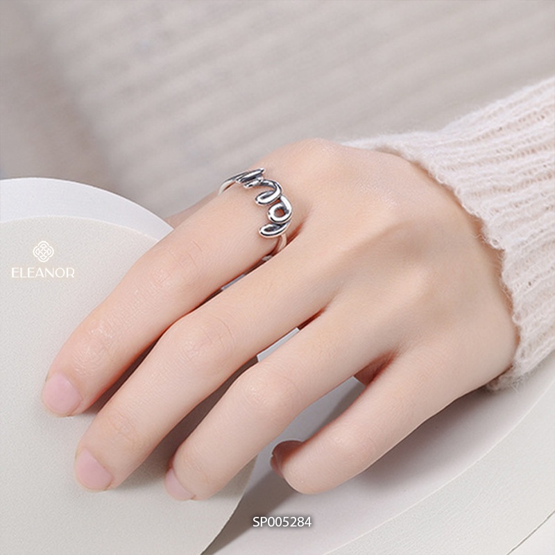 Nhẫn nữ hở bạc 925 Eleanor Accessories chữ love phụ kiện trang sức basic 5284