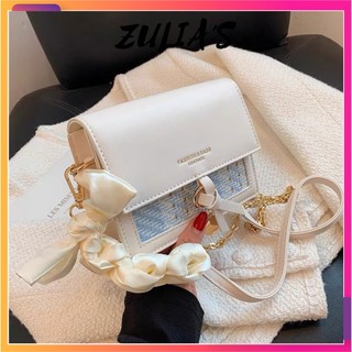 Túi xách nữ đeo chéo phối dạ móc tròn Fashion Bag Zuliashop8386