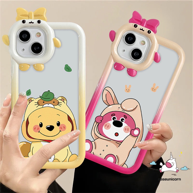 Ốp Điện Thoại Mềm Hình Gấu Winnie the Pooh 3D Dễ Thương Cho iPhone 11 13 14 12 Pro Max XR 14 8 7 6s 6 + XS Max X SE 2020