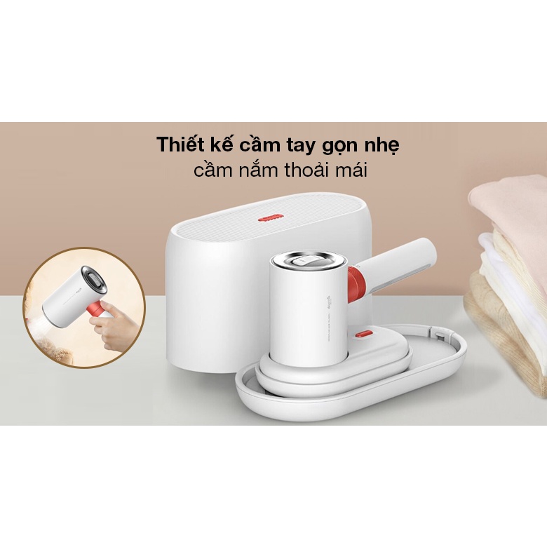 Bàn là bàn ủi hơi nước cầm tay Deerma HS200 công suất 100W, kích thước nhỏ gọn, tự ngắt khi quá nhiệt