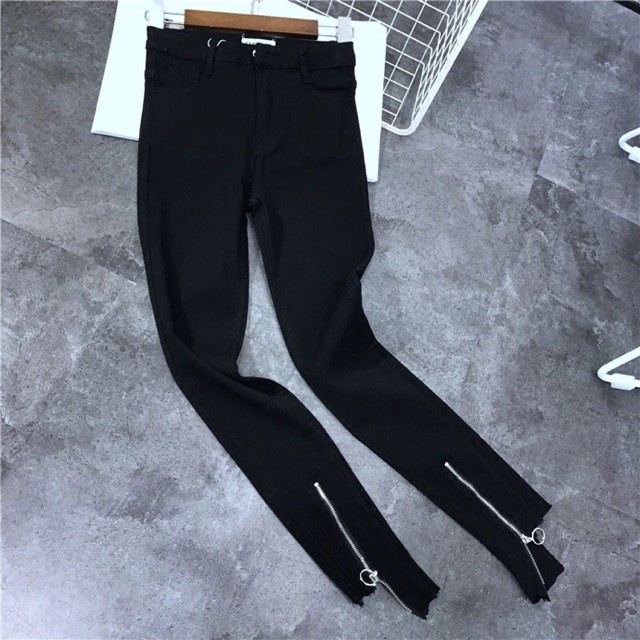 (Order) Quần tregging ống lệch kéo khoá có bigsize ( Ảnh thật )