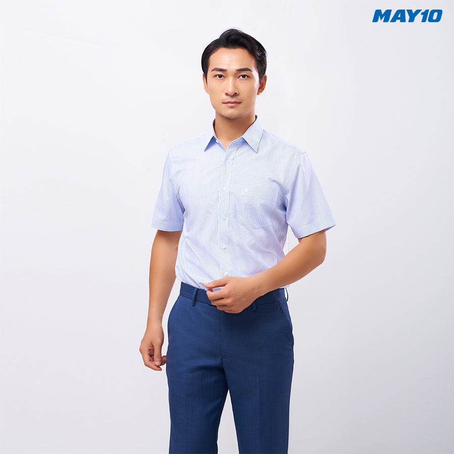 Áo sơ mi nam cộc tay May 10 dáng suông mã 010121097 màu AD016