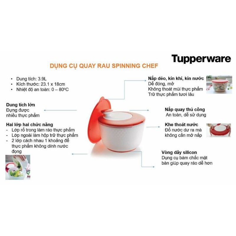 Dụng cụ quay rau Tupperware Spinning Chef