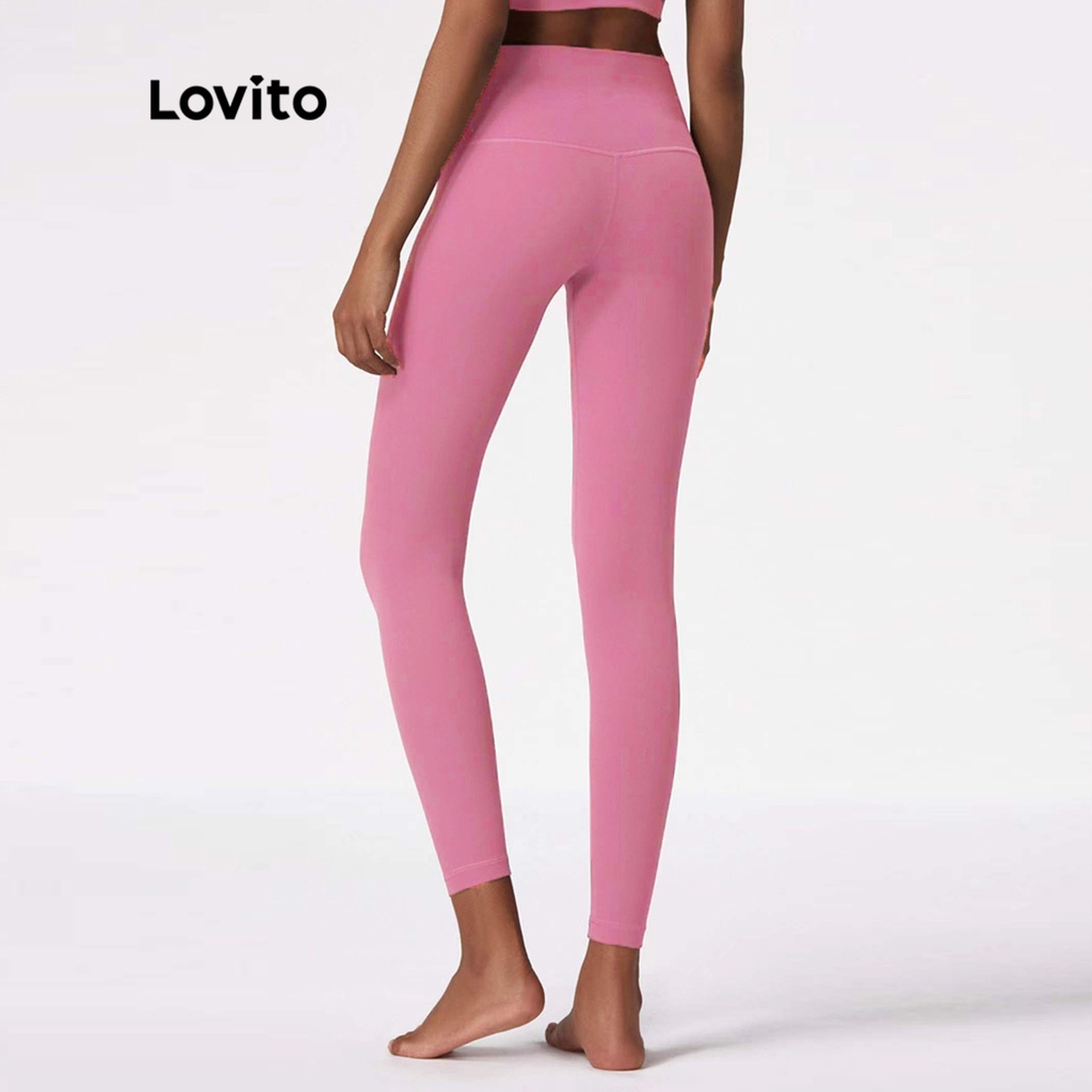(Vật phẩm thiết yếu) Quần Legging Thể Thao Lưng Cao Màu Trơn Thời Trang Mùa Hè
